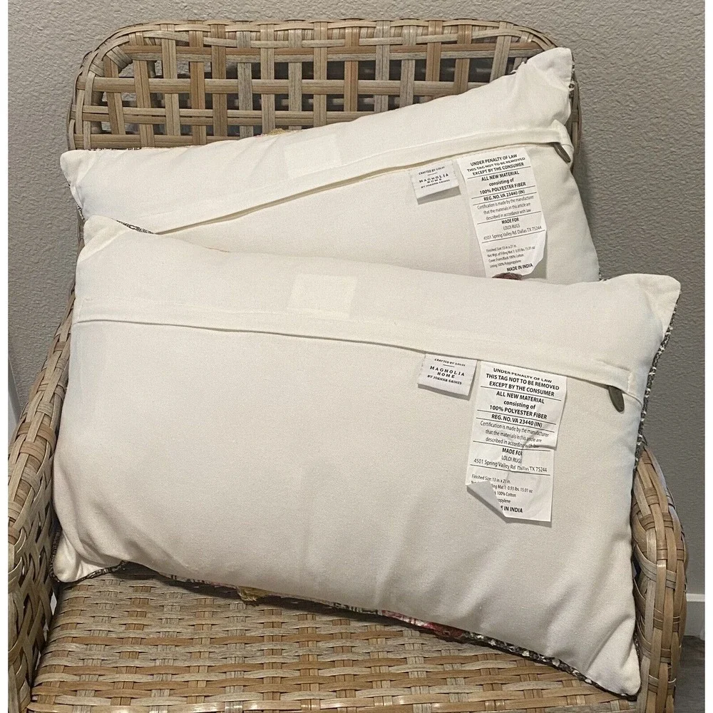 Magnolia Home Lumbar Boho Pillow Joanna Gaines Loloi 21 X 13 NEW READ